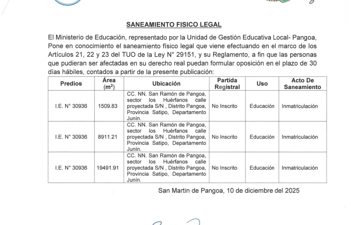 SANEAMIENTO FISICO LEGAL